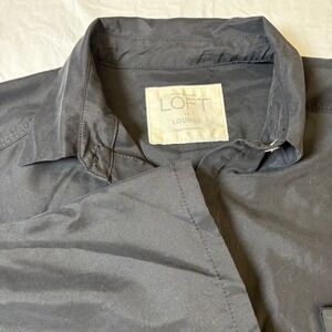 Ann Taylor LOFT Lounge Black Lightweight Utility Anorak Dress Size S